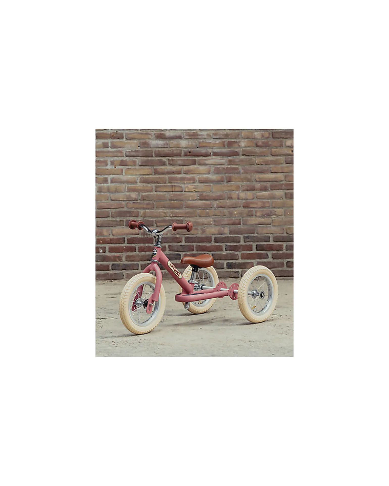 Bici 2 in 1 Rosa Vintage Opaco + Kit Terza Ruota per Convertirla in Triciclo