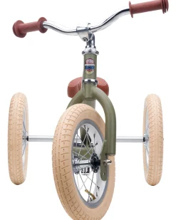 Bici 2 in 1 Verde Vintage Opaco + Kit Terza Ruota per Convertirla in Triciclo