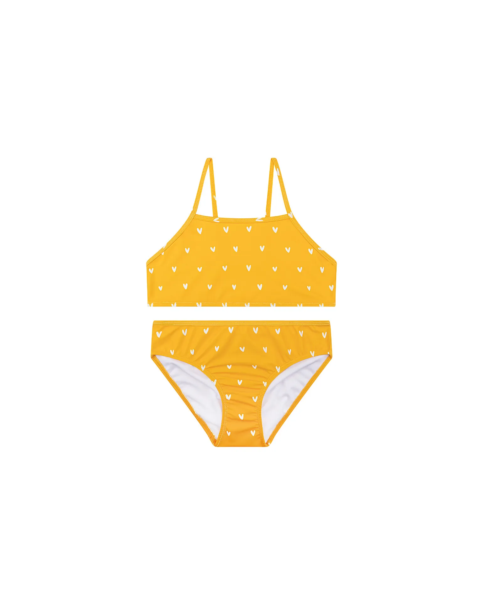 Bikini - Arancione con Cuori - Tessuto UPF50+