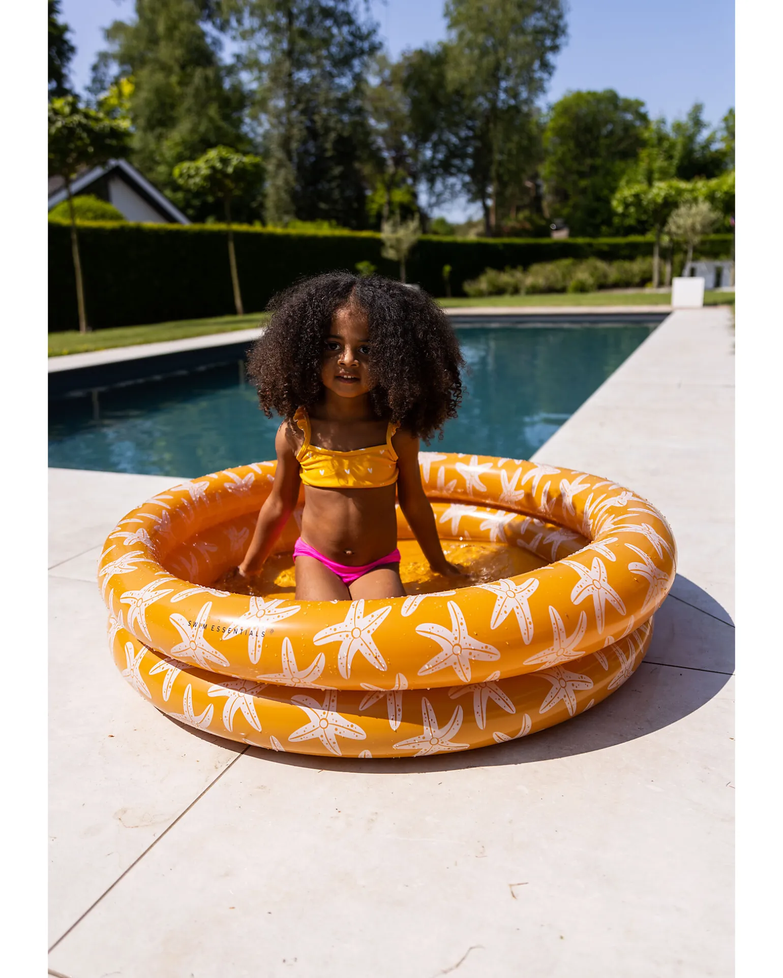 Bikini - Arancione con Cuori - Tessuto UPF50+