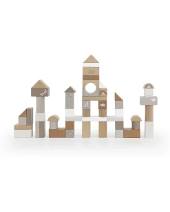 Blocchi Impilabili in Legno FSC - 50 Pezzi - Beige - 18+ m
