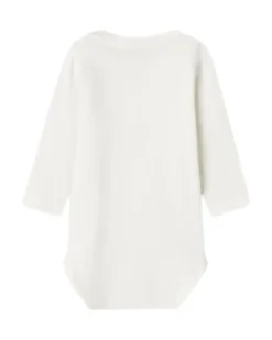 Body a Stampa e a Maniche Lunghe - Cloud Dancer - Cotone Bio