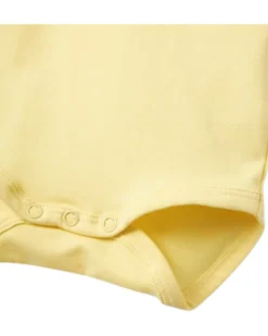 Body a Stampa e a Maniche Lunghe - Giallo Chardonnay - Cotone Bio