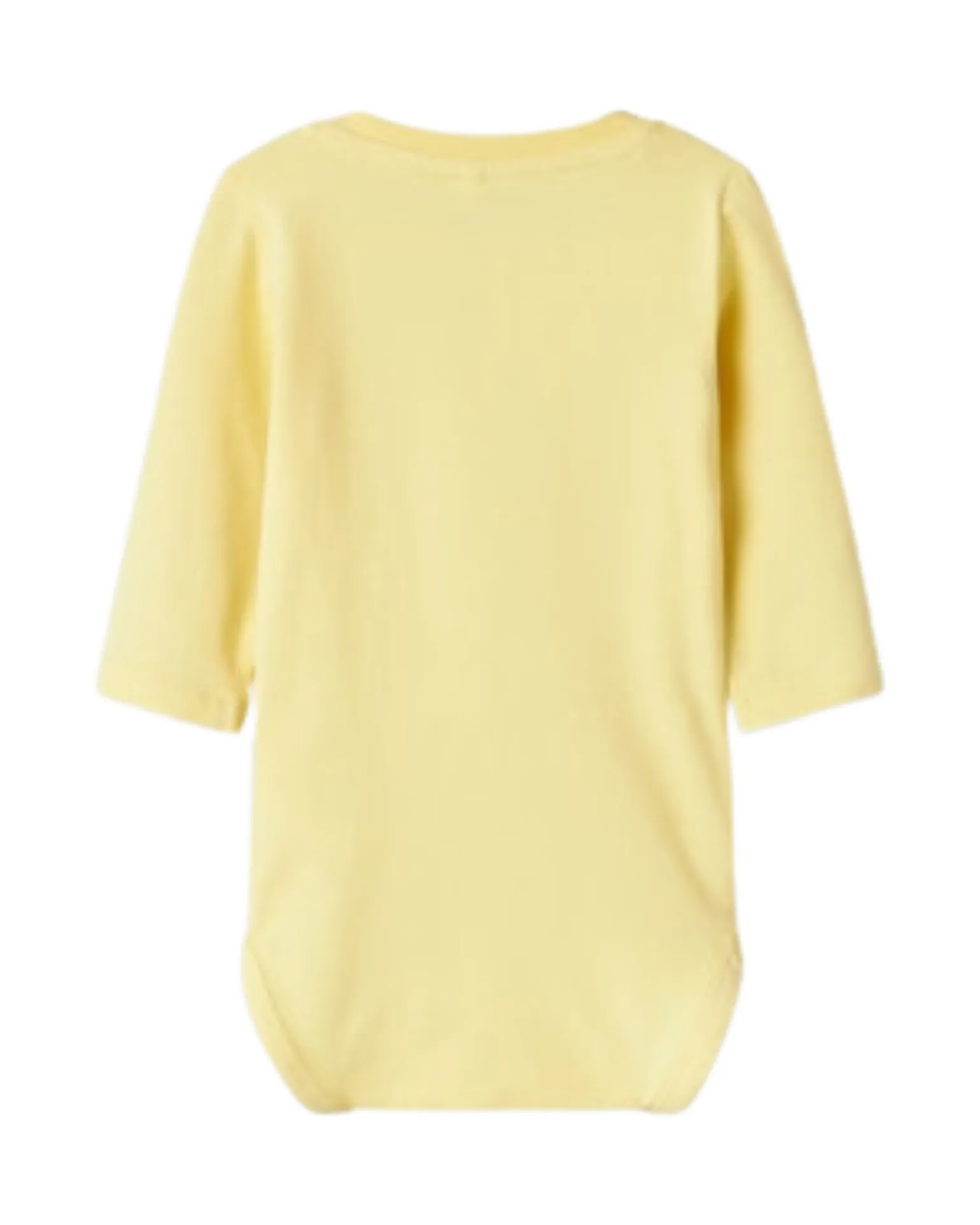 Body a Stampa e a Maniche Lunghe - Giallo Chardonnay - Cotone Bio