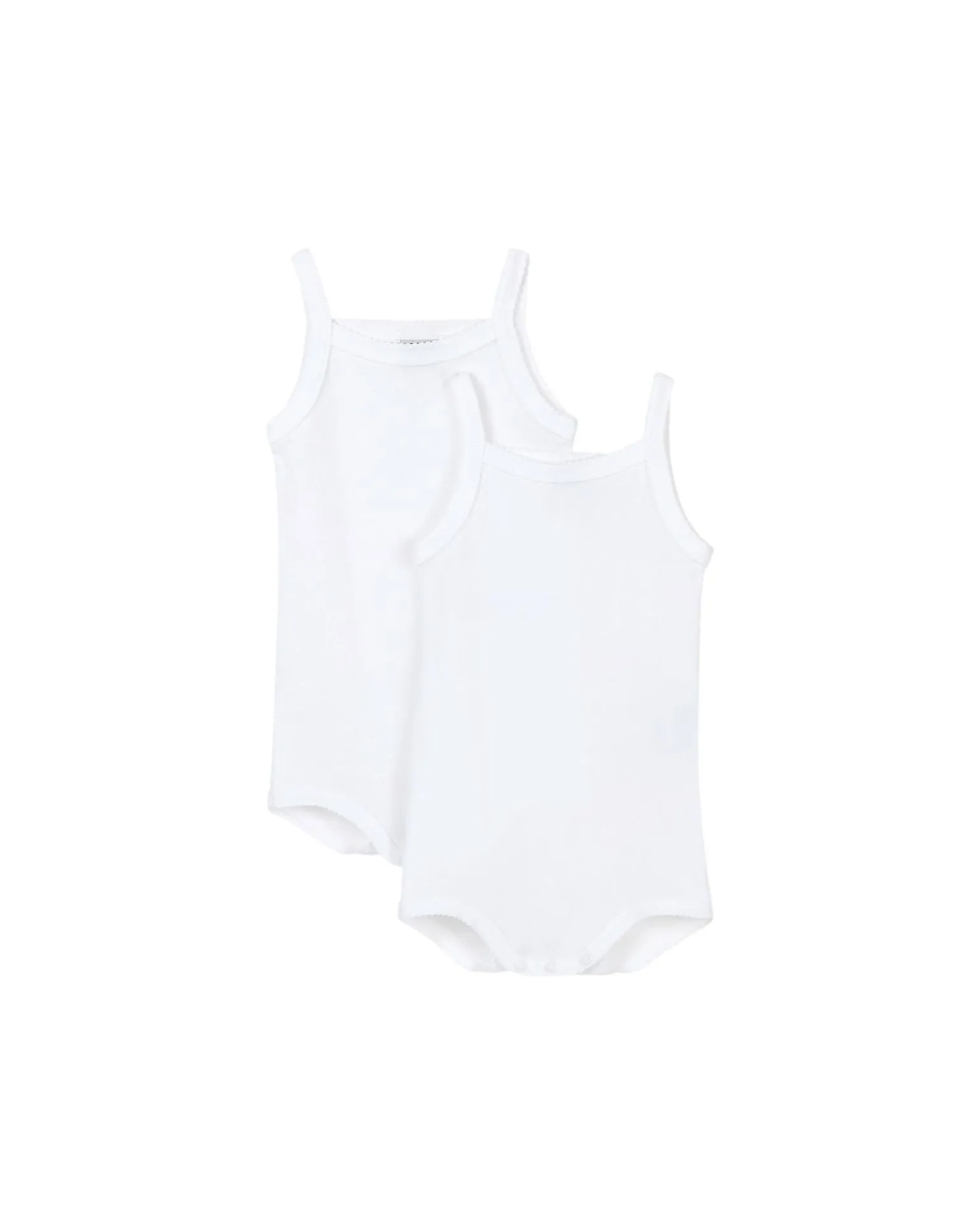 Body con Spalline, Pacco da 2 - Bianco - 100% Cotone