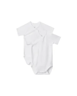 Body Kimono Manica Corta - Pacco da 2 - Bianco - 100% Cotone