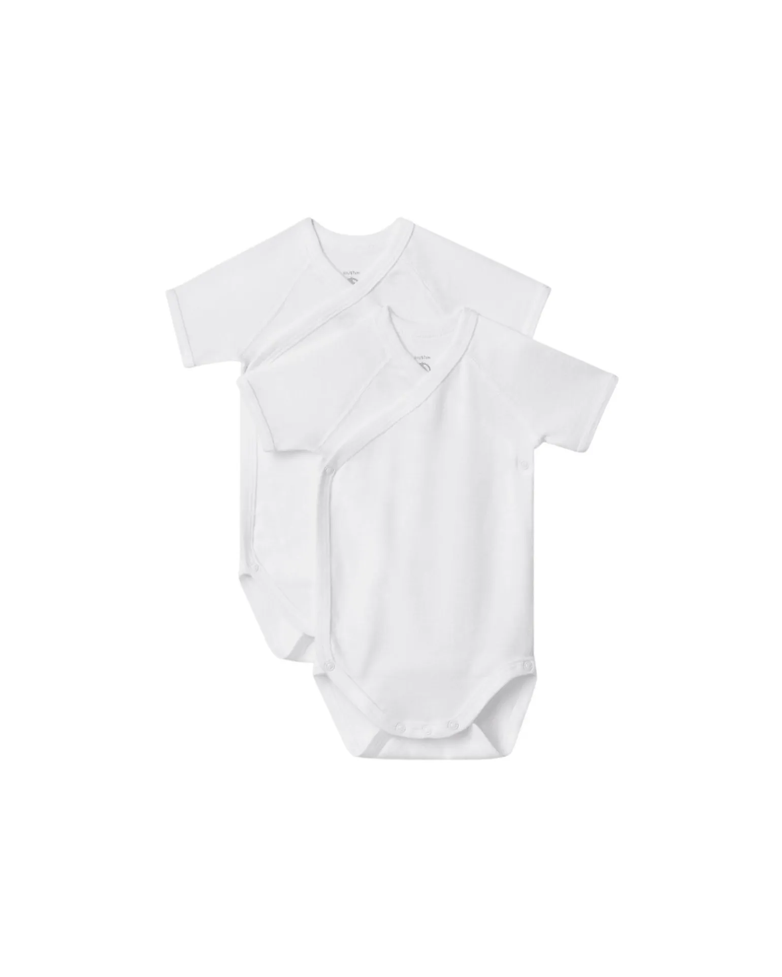 Body Kimono Manica Corta - Pacco da 2 - Bianco - 100% Cotone