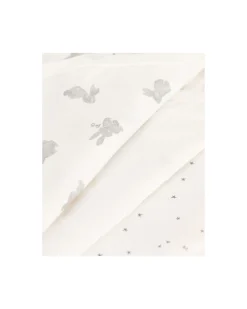 Body Kimono Manica Corta - Pacco da 3 - Bianco - Stelle/Conigli - 100% Cotone
