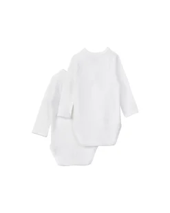 Body Kimono Manica Lunga - Pacco da 2 - Bianco - 100% Cotone