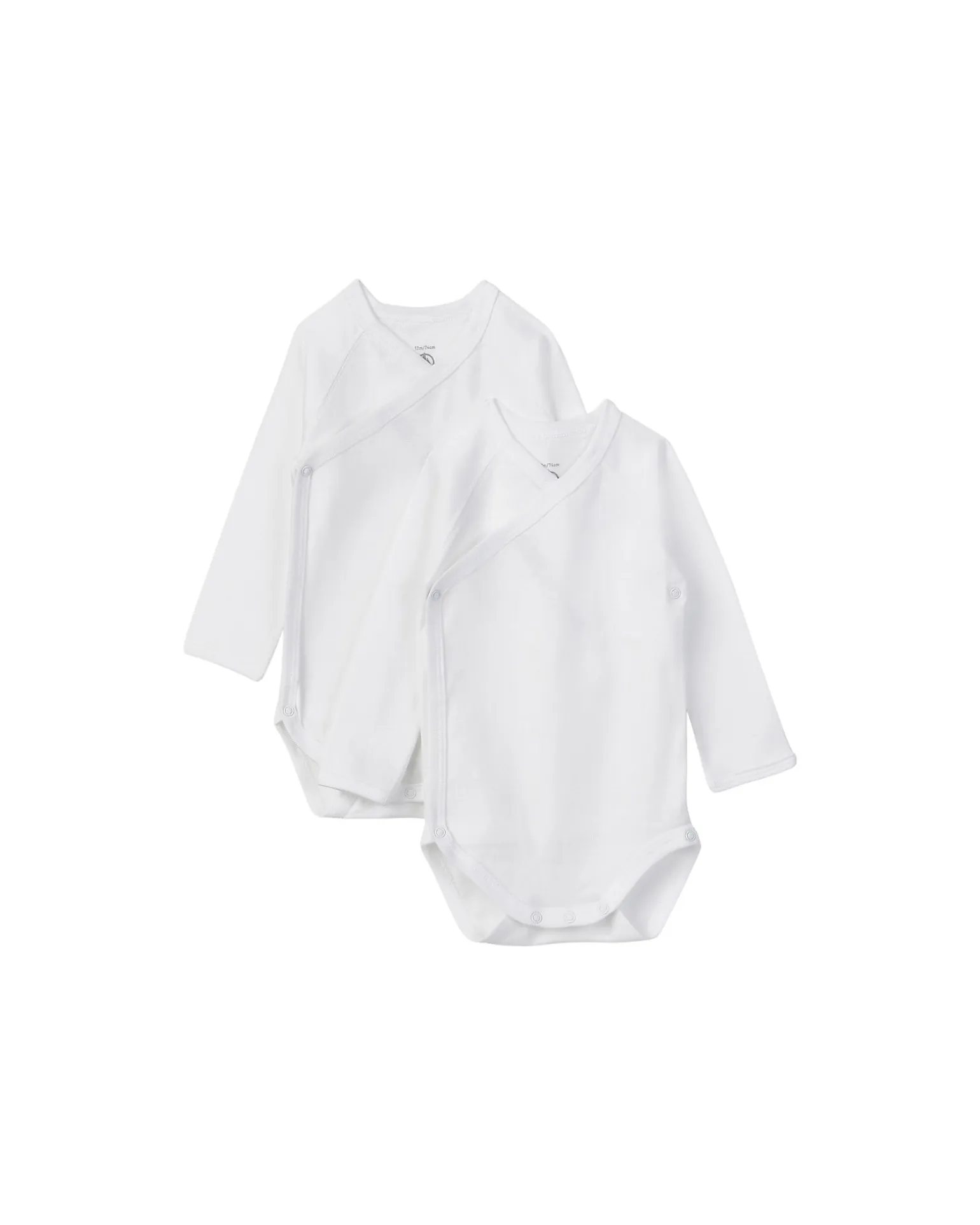 Body Kimono Manica Lunga - Pacco da 2 - Bianco - 100% Cotone