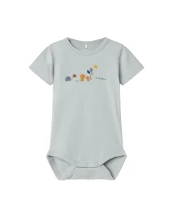 Body Maniche Corte - Pearl Blue - Cotone Bio