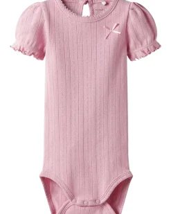 Body Maniche Corte - Rosa Cameo - 100% Cotone Bio