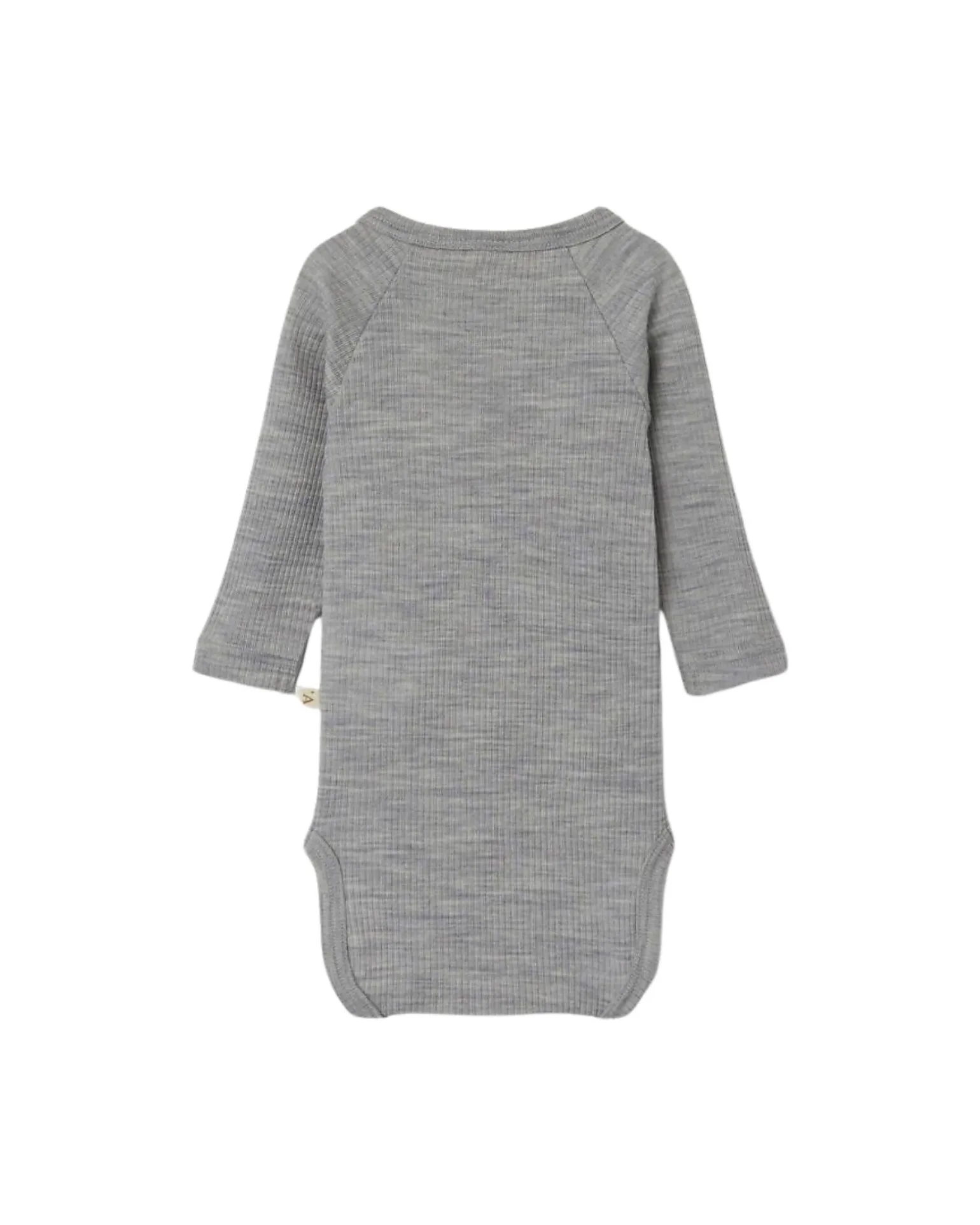 Body Maniche Lunghe a Costine - Grigio Melange - Cotone Bio