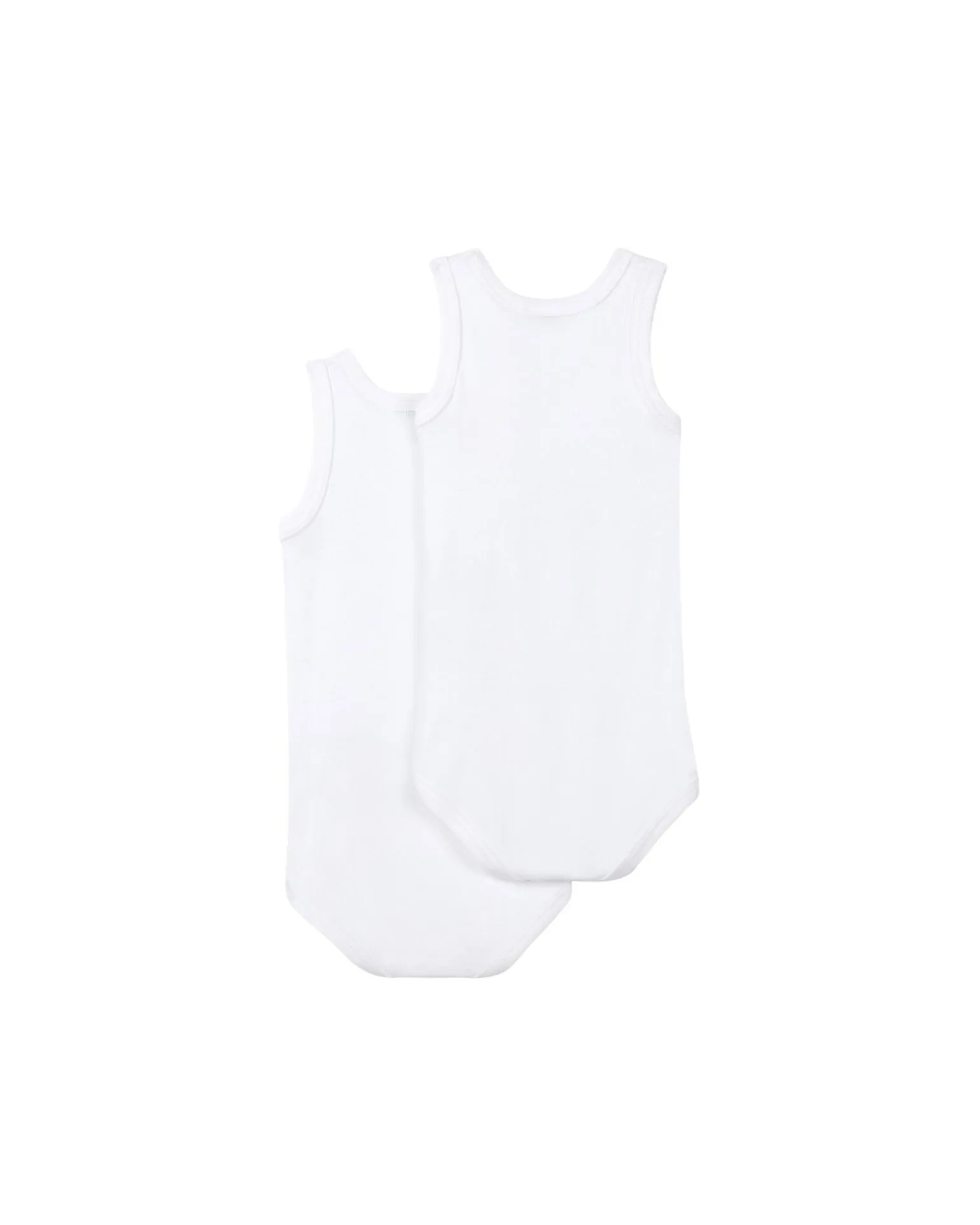 Body Senza Maniche, Pacco da 2 - Bianco - 100% Cotone