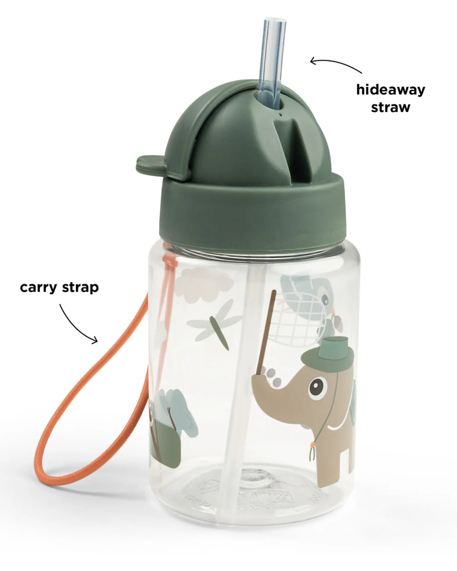 Borraccia Antigoccia con Cannuccia - Tiny Trails - Verde - 280 ml