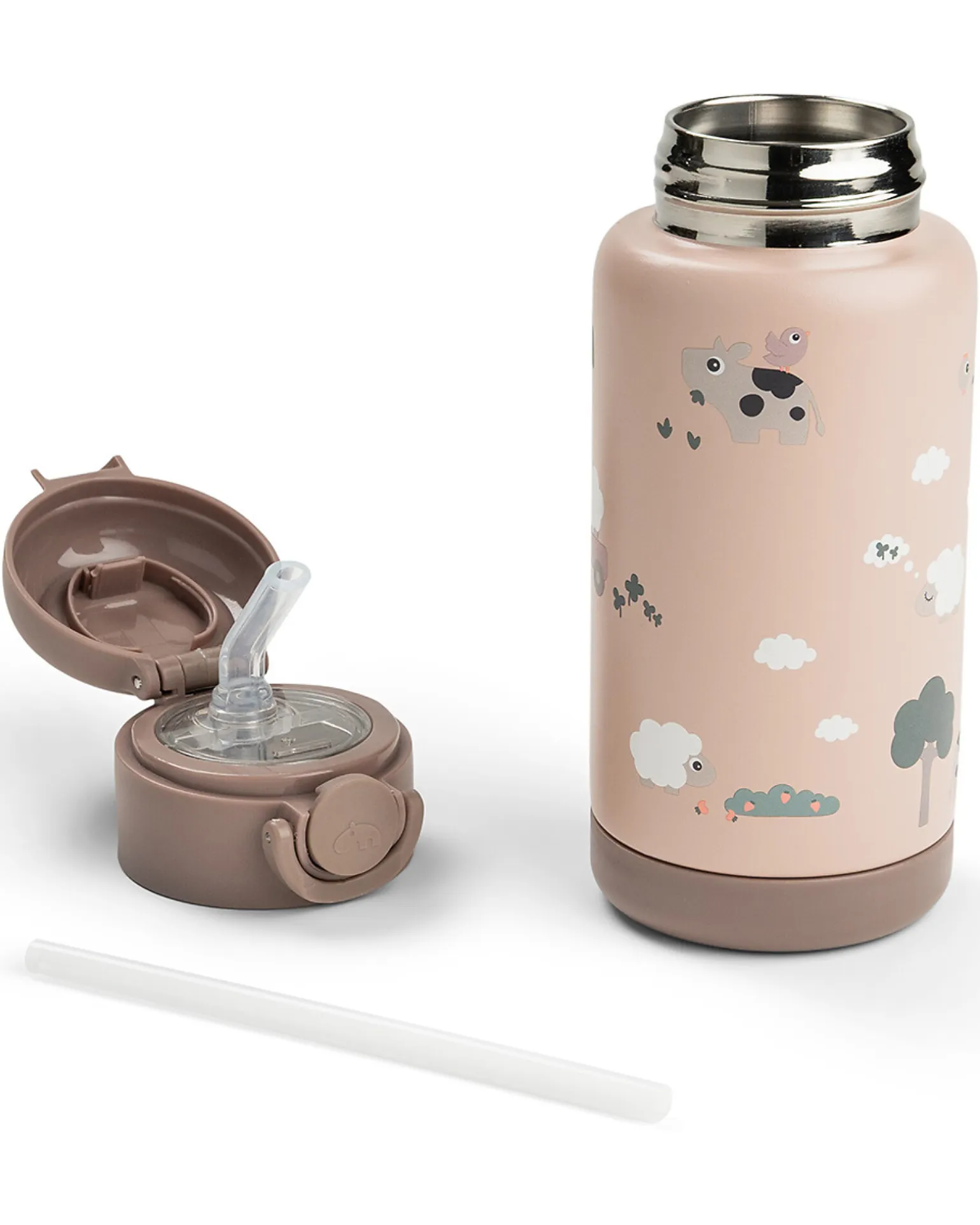 Borraccia Antigoccia Termica - Tiny Farm - Cipria - 340 ml - 7,5 x 19 cm