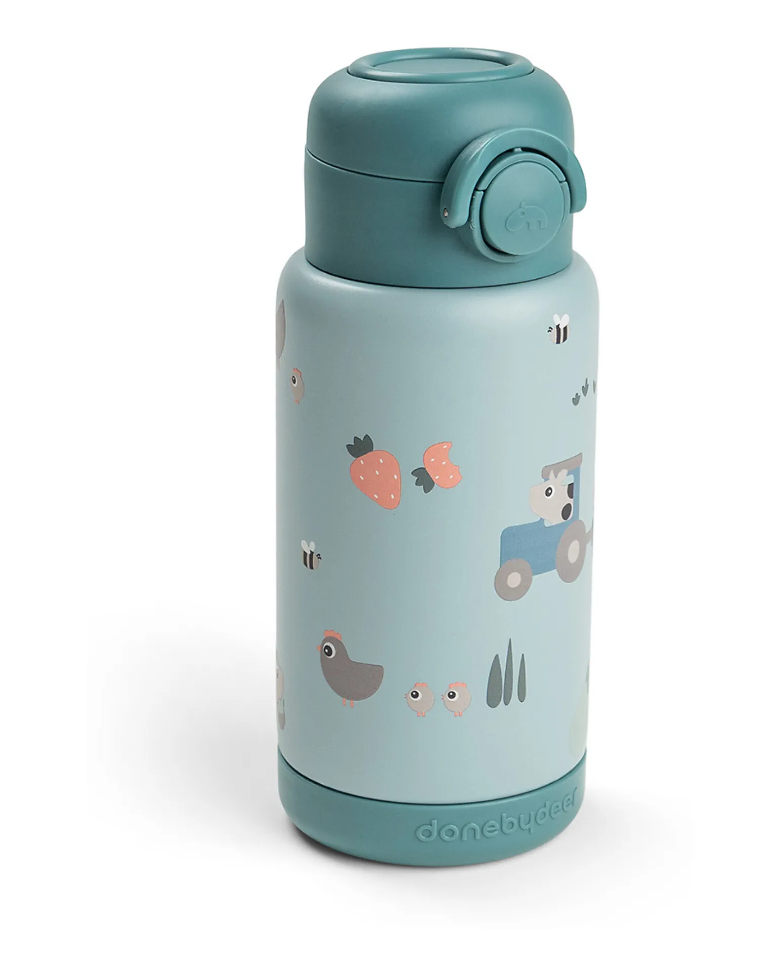 Borraccia Antigoccia Termica - Tiny Farm - Blu - 340 ml - 7,5 x 19 cm