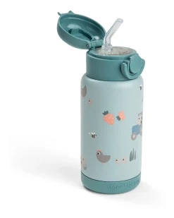 Borraccia Antigoccia Termica - Tiny Farm - Blu - 340 ml - 7,5 x 19 cm