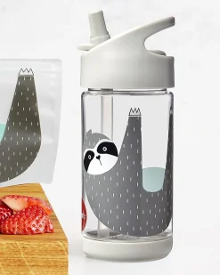 Borraccia con Cannuccia di Silicone - Bradipo - 350 ml - senza BPA e ftalati