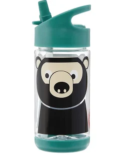 Borraccia con Cannuccia di Silicone - Orso - 350 ml - senza BPA e ftalati
