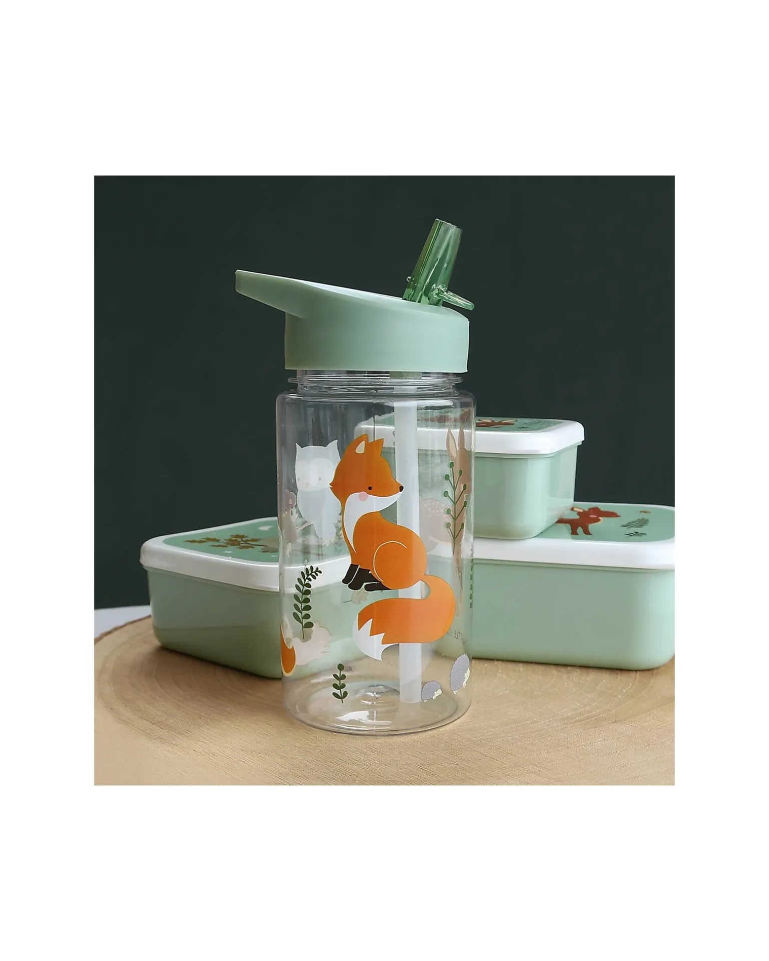 Borraccia con Cannuccia 450 ml - Amici della Foresta - Senza BPA!
