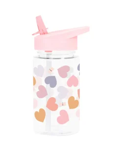 Borraccia con Cannuccia 450 ml - Cuori - Senza BPA!
