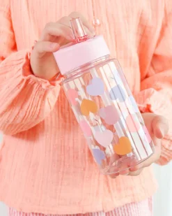 Borraccia con Cannuccia 450 ml - Cuori - Senza BPA!