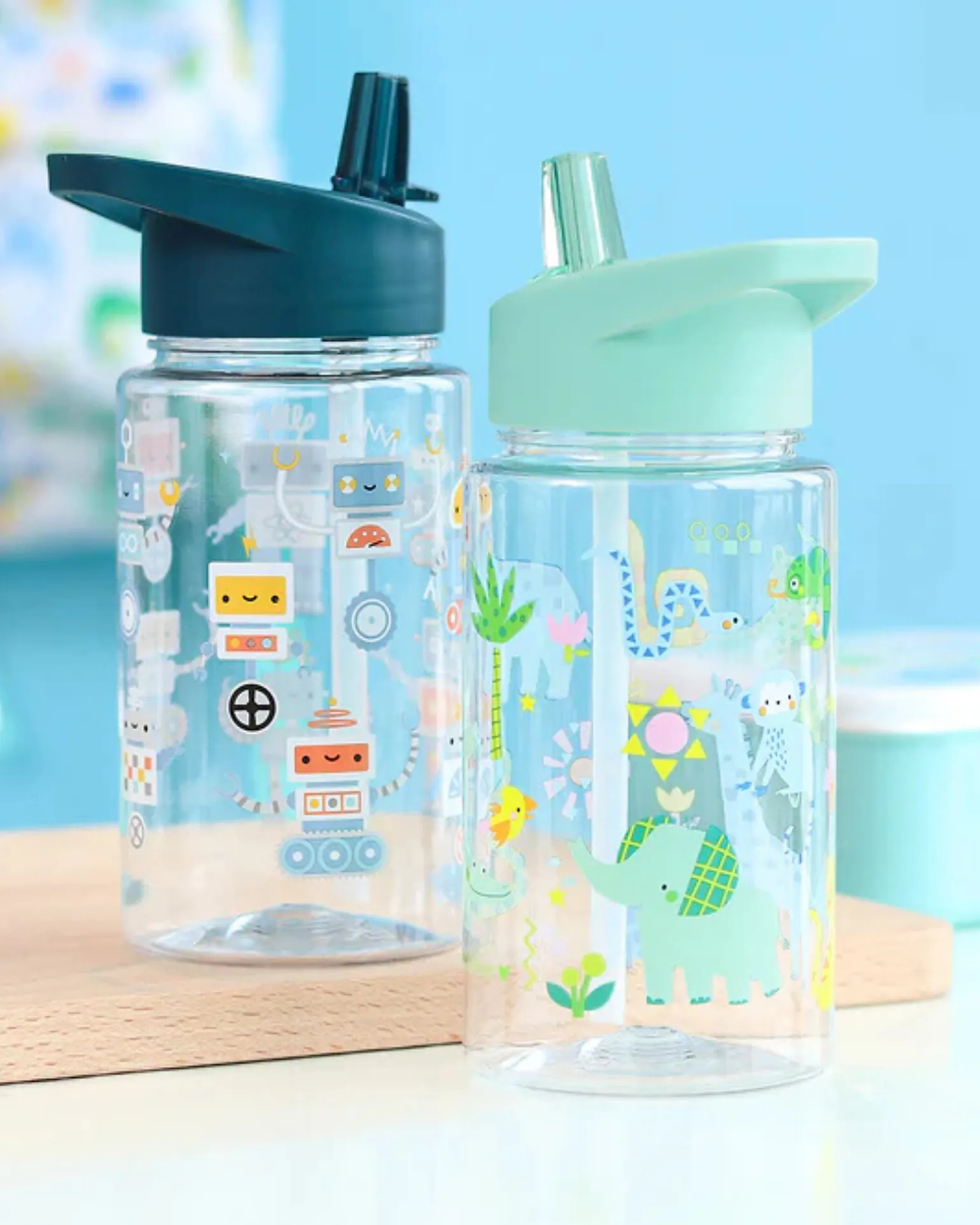 Borraccia con Cannuccia 450 ml - Giungla - Senza BPA!