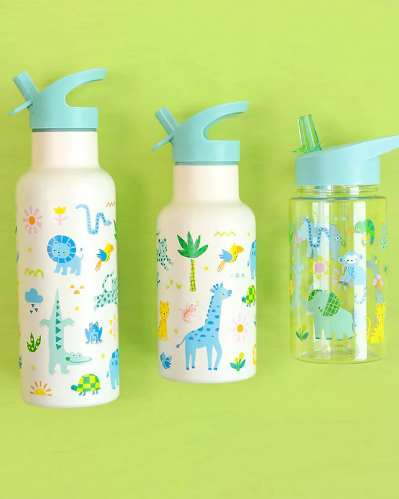 Borraccia con Cannuccia 450 ml - Giungla - Senza BPA!