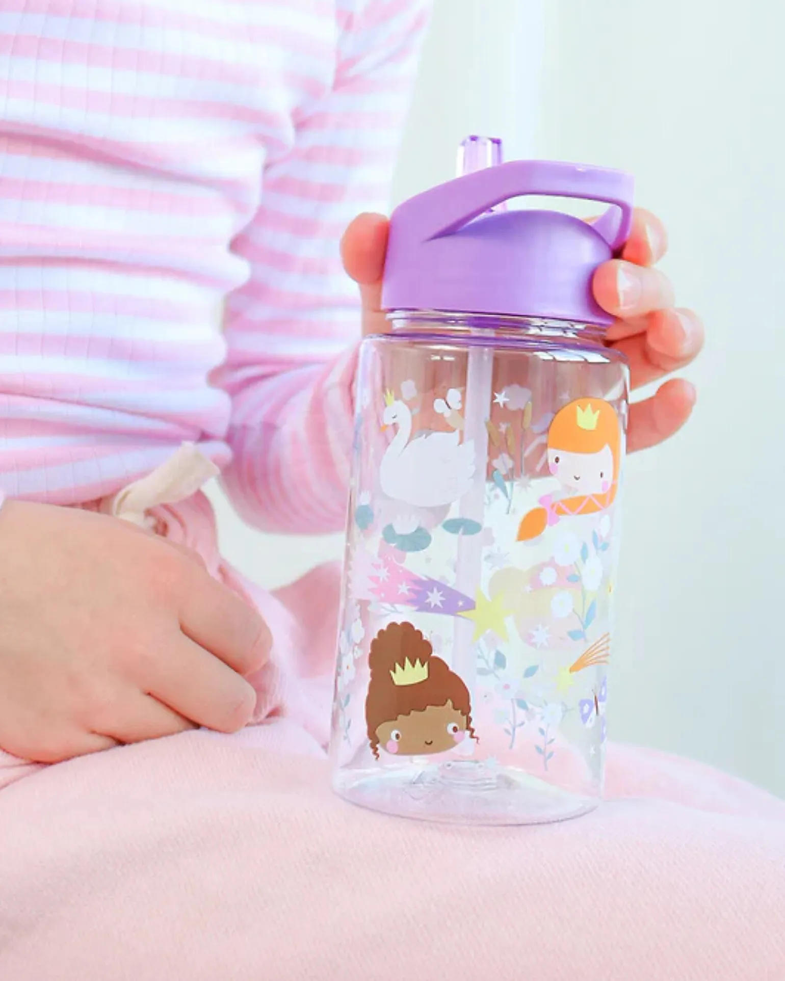 Borraccia con Cannuccia 450 ml - Principesse - Senza BPA!