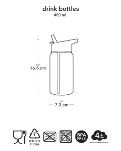 Borraccia con Cannuccia 450 ml - Principesse - Senza BPA!