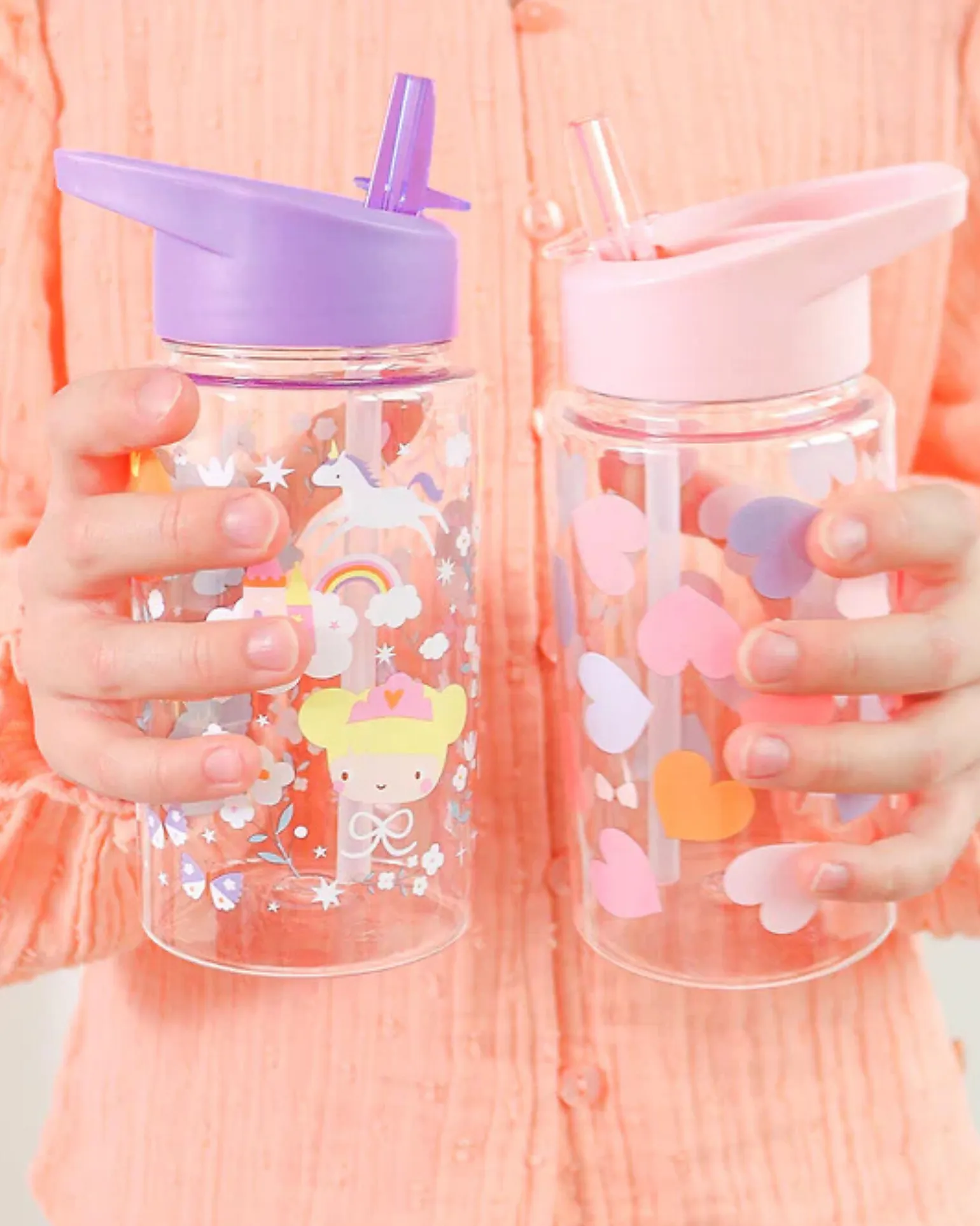 Borraccia con Cannuccia 450 ml - Principesse - Senza BPA!