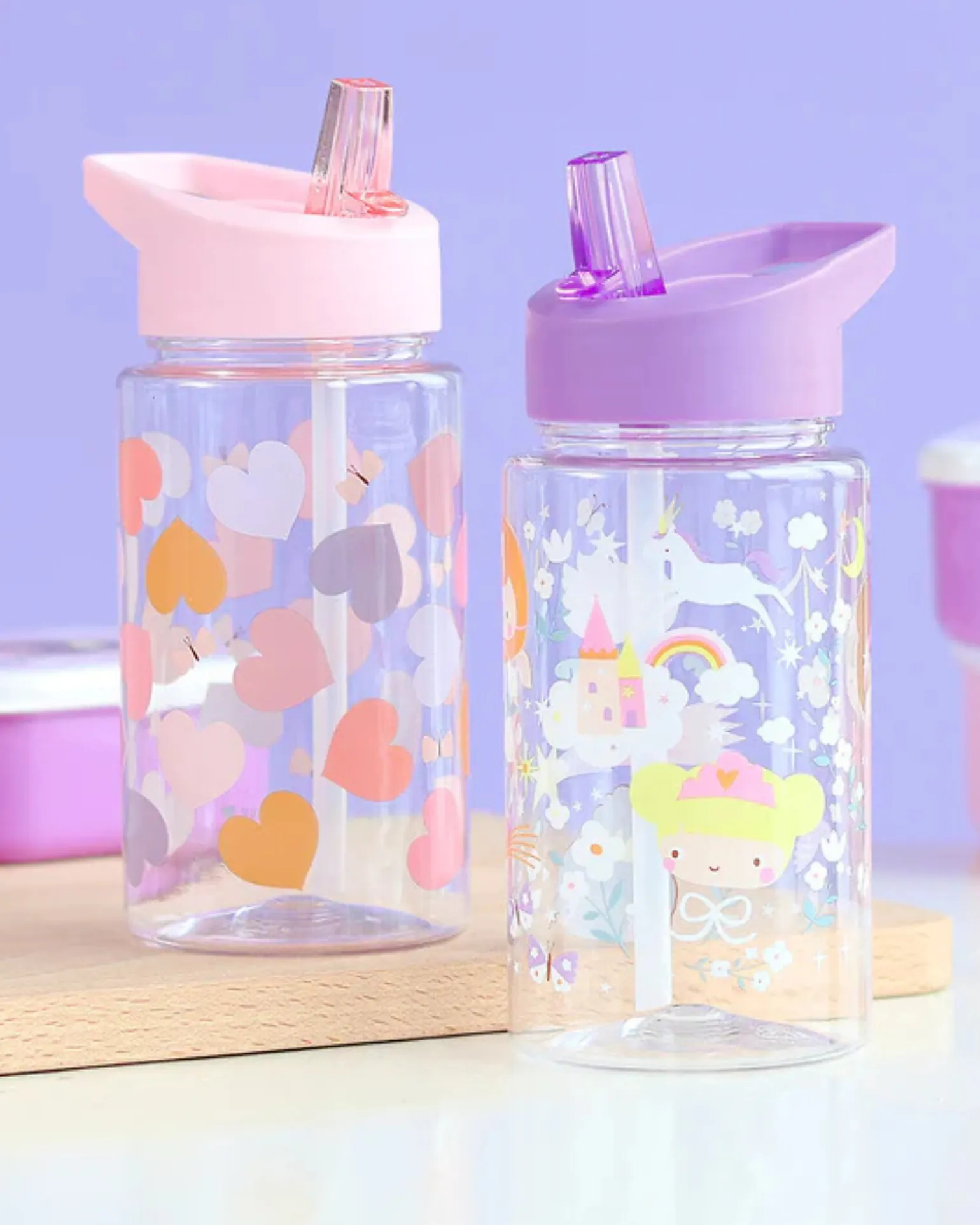 Borraccia con Cannuccia 450 ml - Principesse - Senza BPA!