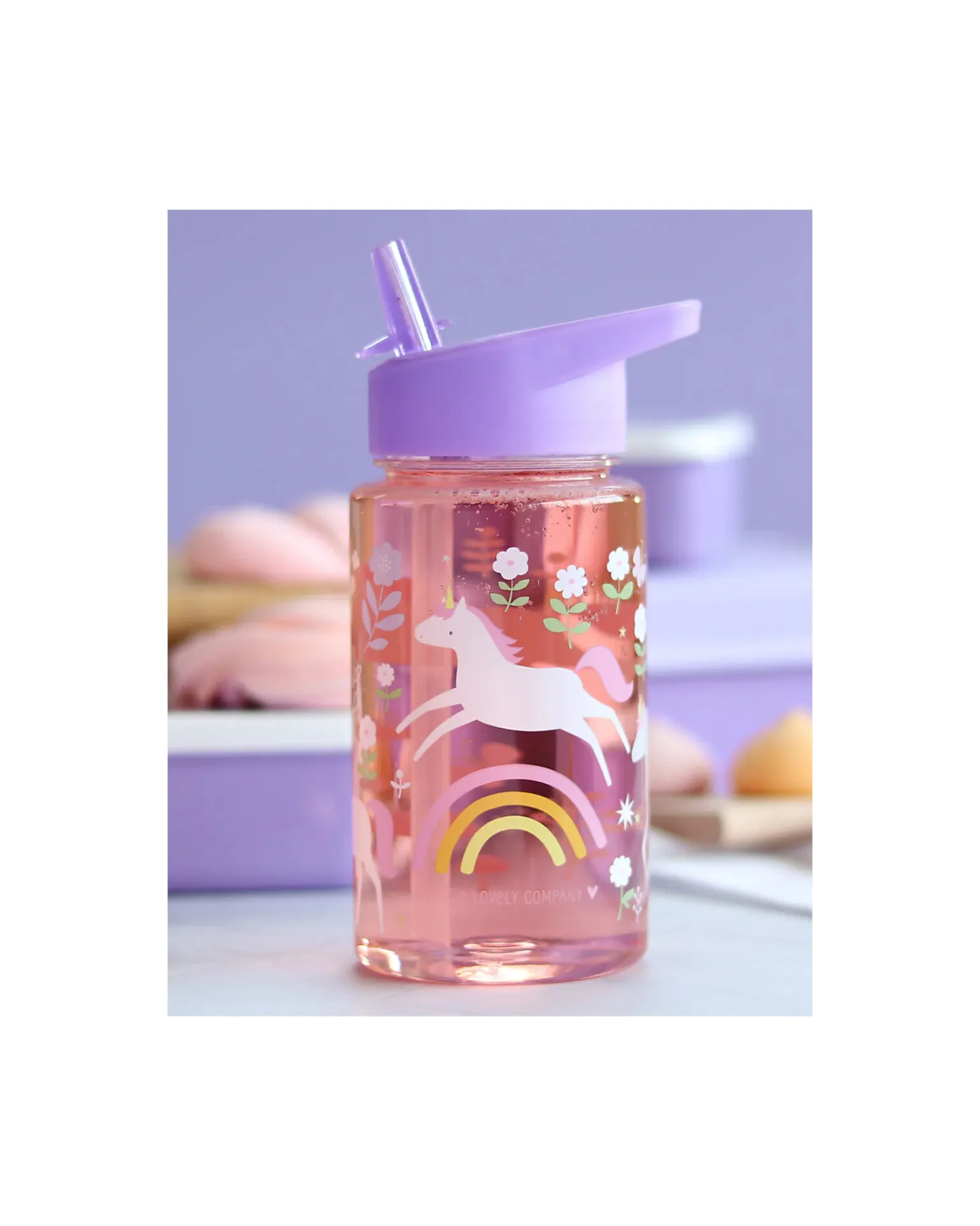 Borraccia con Cannuccia 450 ml - Unicorn Dreams - Senza BPA!