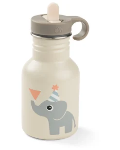 Borraccia in Metallo 350 ml - Celebration - Sabbia - con Cannuccia a Scomparsa! - 12m+