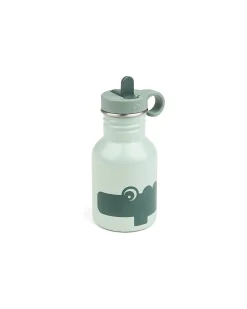 Borraccia in Metallo 350 ml - Croco - Verde - con Cannuccia a Scomparsa!
