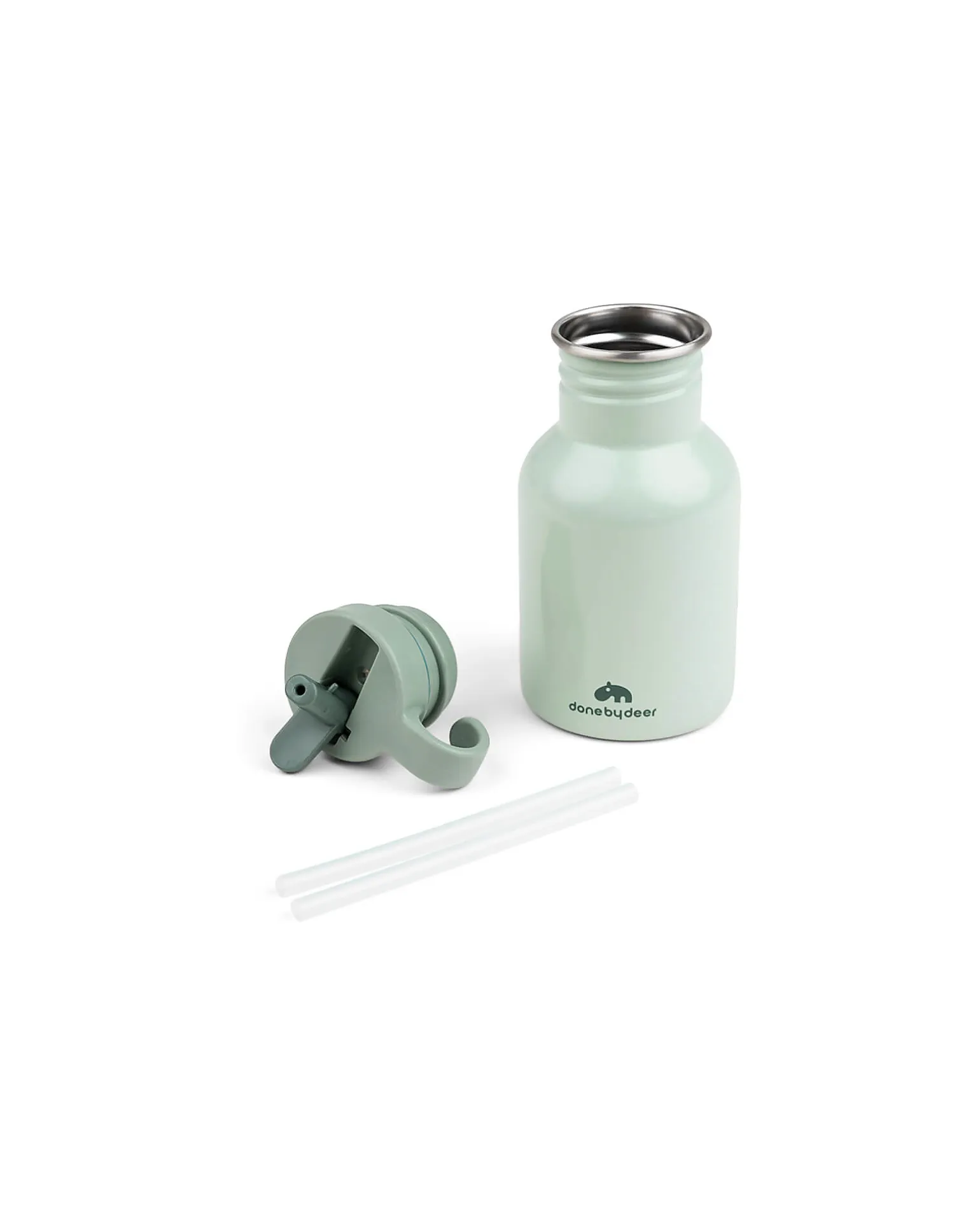 Borraccia in Metallo 350 ml - Croco - Verde - con Cannuccia a Scomparsa!