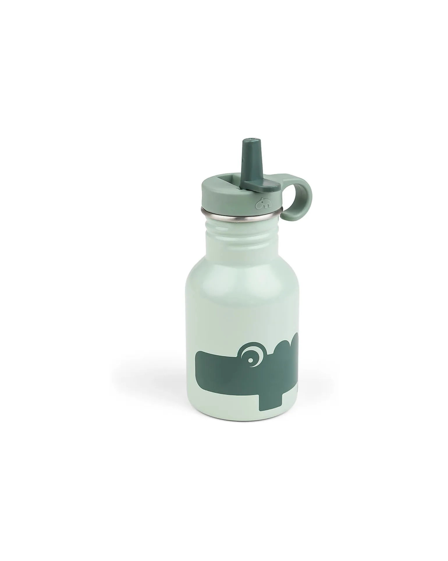 Borraccia in Metallo 350 ml - Croco - Verde - con Cannuccia a Scomparsa!
