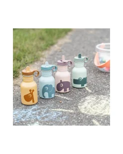 Borraccia in Metallo 350 ml - Elefante - Blu - con Cannuccia a Scomparsa!