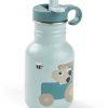 Borraccia in Metallo 350 ml - Tiny Farm - Blu - con Cannuccia a Scomparsa! - 12m+