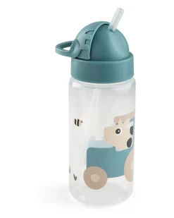 Borraccia 350 ml - Tiny Farm - Blu - con Cannuccia a Scomparsa! - 12m+