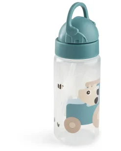 Borraccia 350 ml - Tiny Farm - Blu - con Cannuccia a Scomparsa! - 12m+