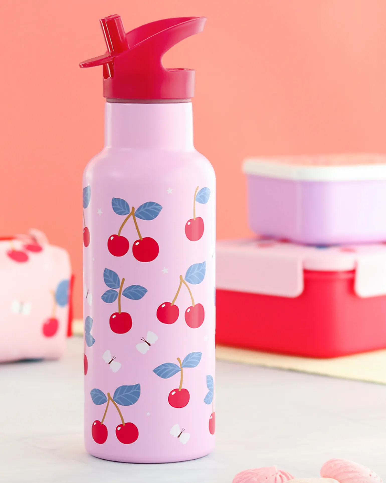 Borraccia Termica in Acciaio Inossidabile - 500 ml - Ciliegie