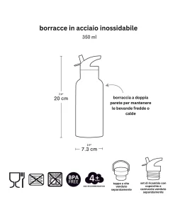 Borraccia Termica in Acciaio Inossidabile - 350 ml - Farfalle