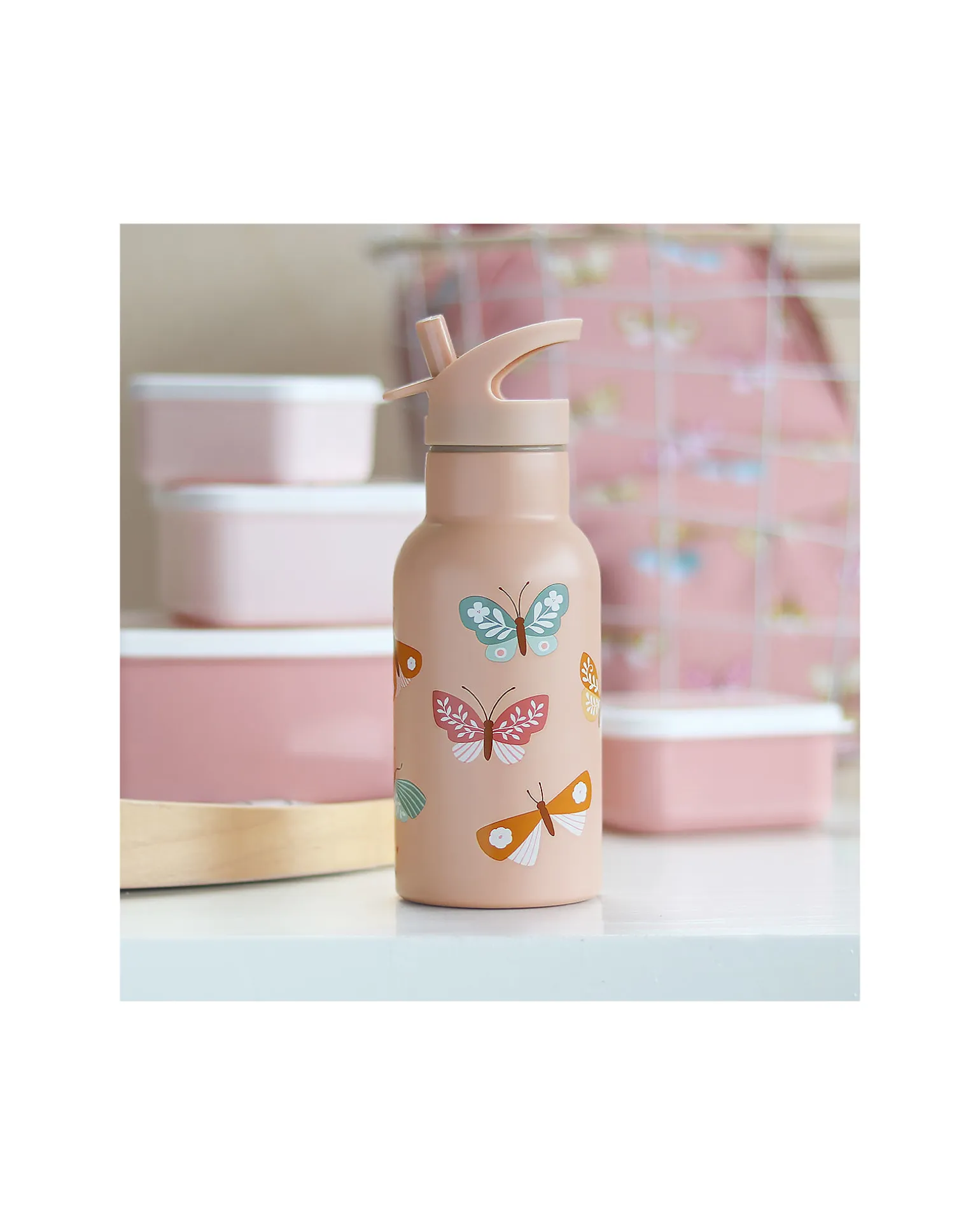 Borraccia Termica in Acciaio Inossidabile - 350 ml - Farfalle