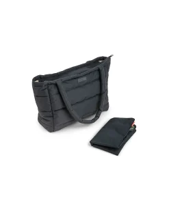Borsa Cambio con Fasciatoio - Trapuntata - Nera - 26 L - Fatto con Bottiglie di Plastica Riciclata