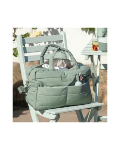 Borsa Cambio con Fasciatoio - Trapuntata - Verde - 24 L - Fatto con Bottiglie di Plastica Riciclata