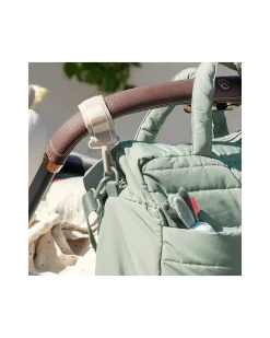 Borsa Cambio con Fasciatoio - Trapuntata - Verde - 24 L - Fatto con Bottiglie di Plastica Riciclata