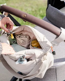 Borsa Cambio Passeggino Trapuntata - Sabbia - 12 L - Fatta con Bottiglie di Plastica Riciclata
