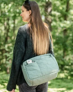 Borsa Cambio Passeggino Trapuntata - Verde - 12 L - Fatta con Bottiglie di Plastica Riciclata